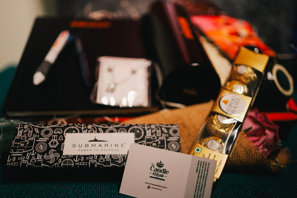 Luxury gift hamper by The Candle Ritual featuring a scented candle, mug, chocolates, greeting card, and premium gift packaging for special occasions.